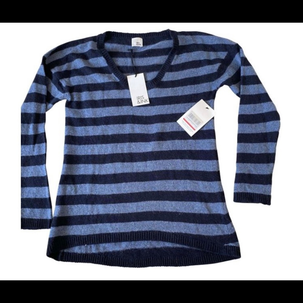 Iris and Ink Striped VNeck Sweater